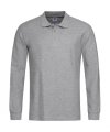 Heren Polo Lange Mouw Stedman ST3400 Grey Heather